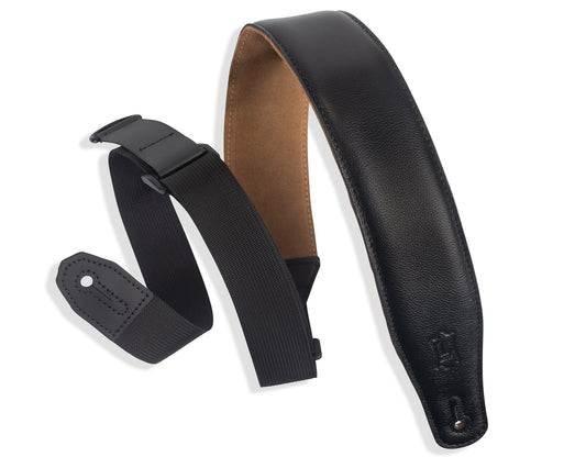Levy's Leathers - MRHGS-BLK - 2 1/2 inch Wide Ergonomic RipChord™ Guitar Strap.