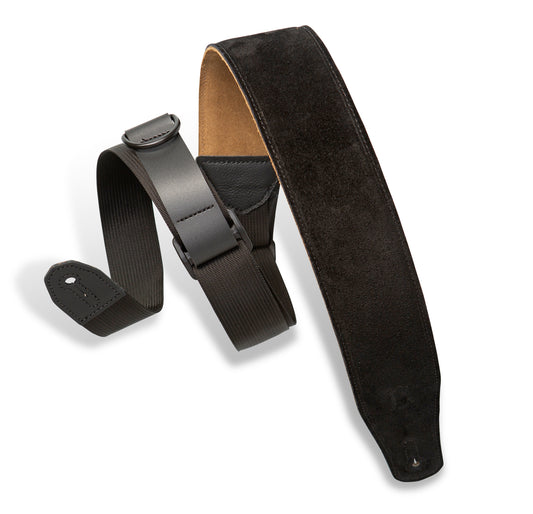 Levy's Leathers - MRHSP-BLK - 2.5" Wide Suede  RipChord™ Guitar Strap