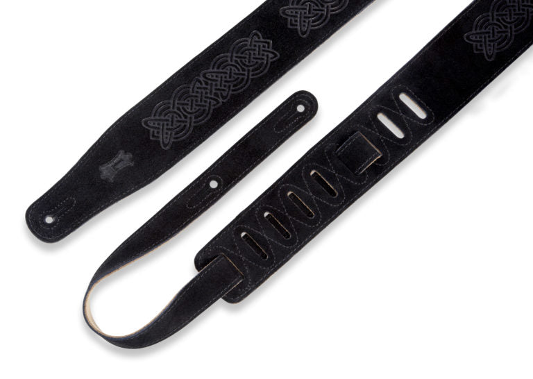 Levy's Leathers - MS26CK-BLK - 2 1/2" Wide Black Suede Leather Guitar Straps