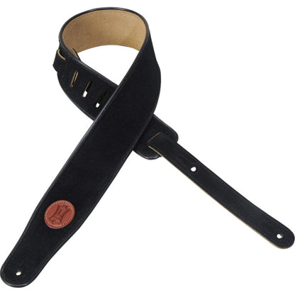 2 1/2" Wide Black Suede Guitar Strap.