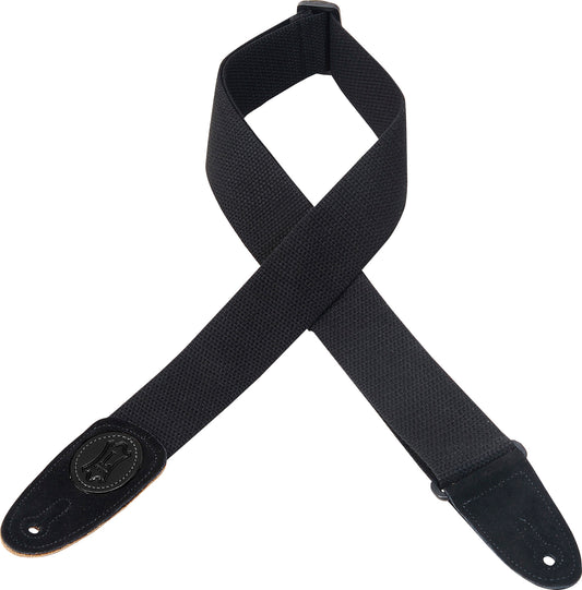 Levy's Leathers - MSSBC8-BLK - 2" Wide Black Cotton Guitar Strap
