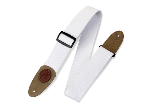 Levy's Leathers - MSSC8-WHT - 2" Wide White Cotton Guitar Strap.