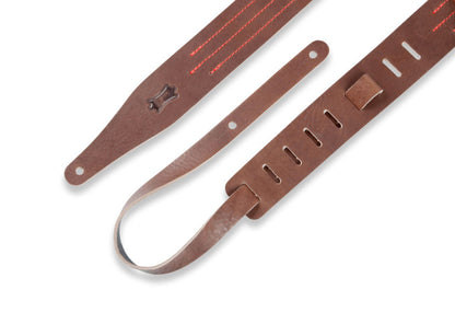 Levy's Leathers - MV217TS-BRN_RED Guitar Strap