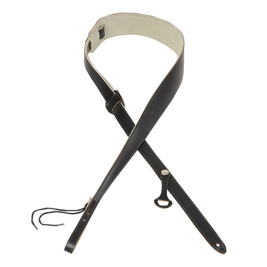 Levy's Leathers - PM1-BLK - 2 1/2" Wide Black Leather Acoustic/resonator Strap