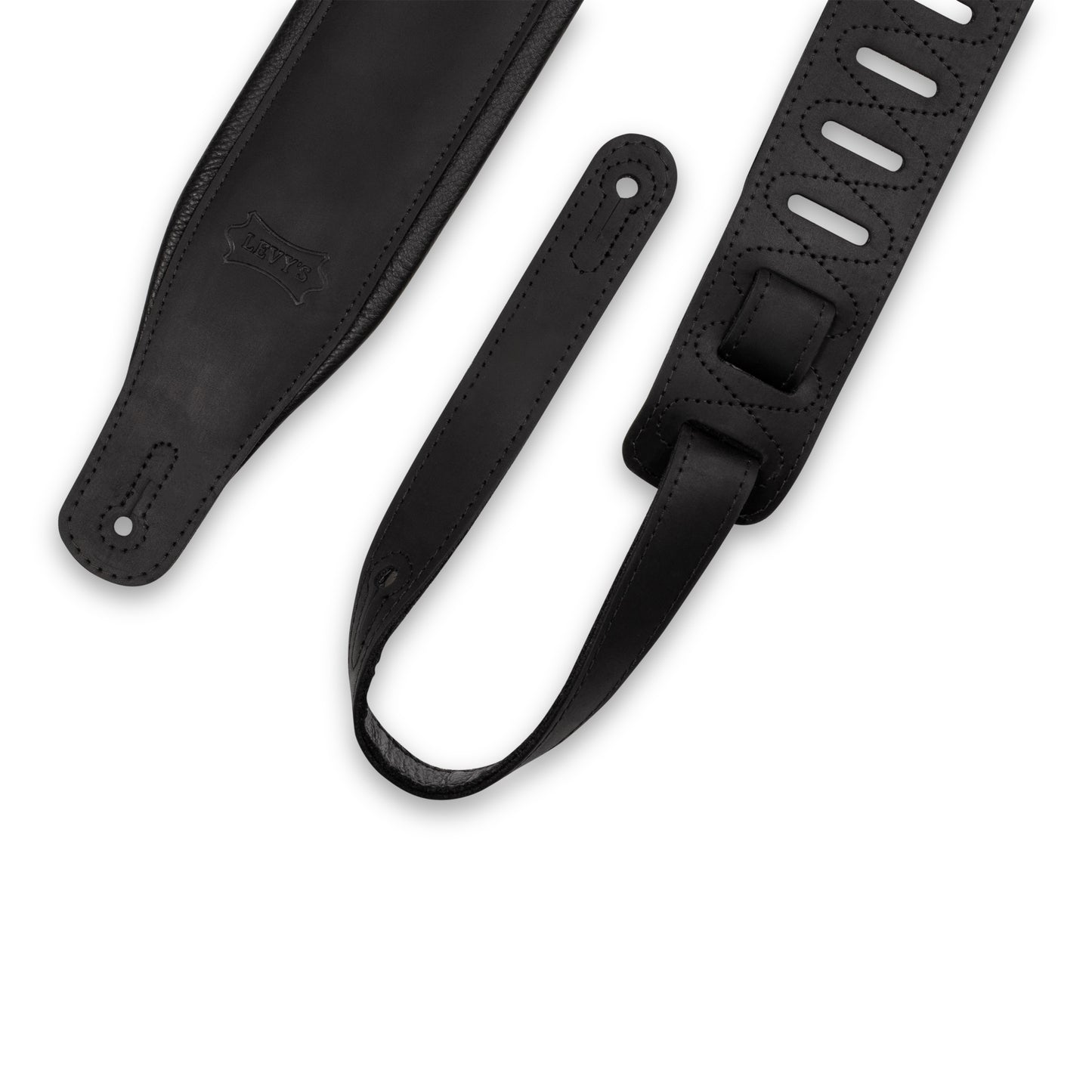 Levy's Leathers - PM32BH-BLK - 3.25" Wide Butter Leather Guitar Strap - BLK