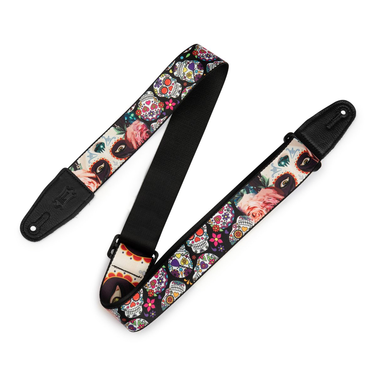 2" Poly Calaca Guitar Strap - Eyes