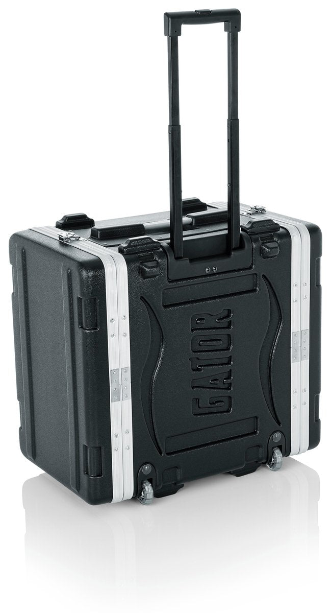 Molded PE Rack Case; Front, Rear Rails; 6U; 19" Deep; Locking, Pull Handle, Recessed Wheels
