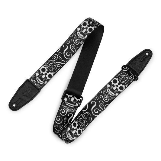 2" Poly Calaca Guitar Strap - Skulls