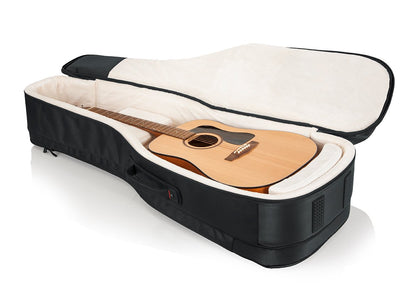Pro-Go Series Double Guitar Bag for Acoustic and Electric Guitar with Micro Fleece Interior and Removable Backpack Straps