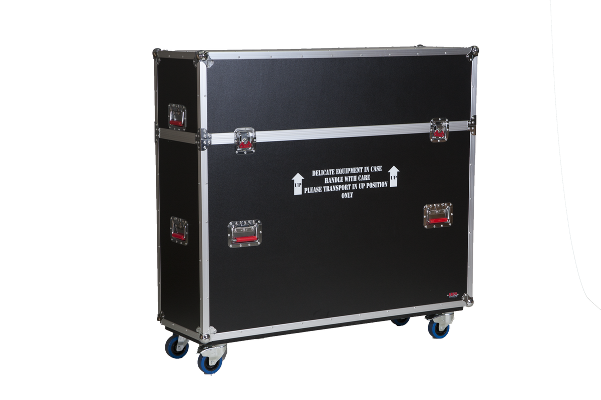ATA Wood Flight Case w/ Electric LCD Lift & Casters; Fits LCD & Plasma Screens Up to 55"