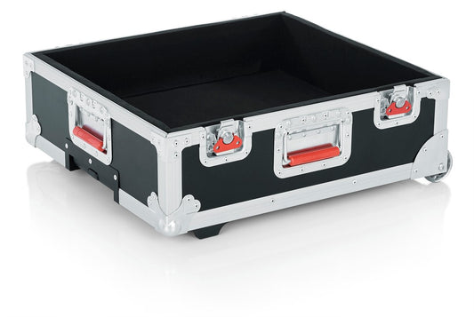 ATA Wood Flight Case for Mixers; 19" X 21" X 6.5"; w/ Wheels