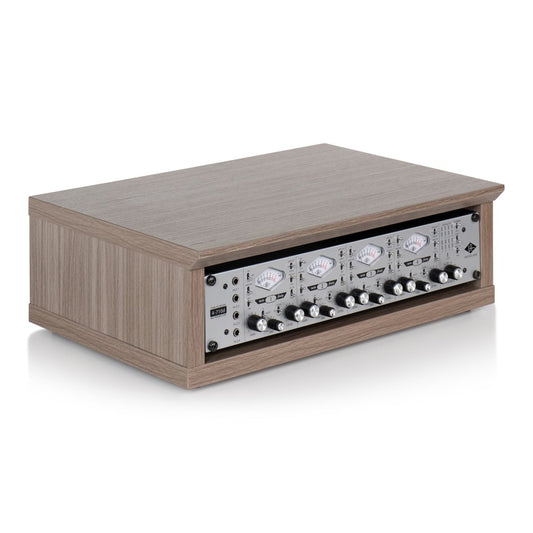 Elite Furniture Series 2U Desktop Studio Rack in Driftwood Grey Finish
