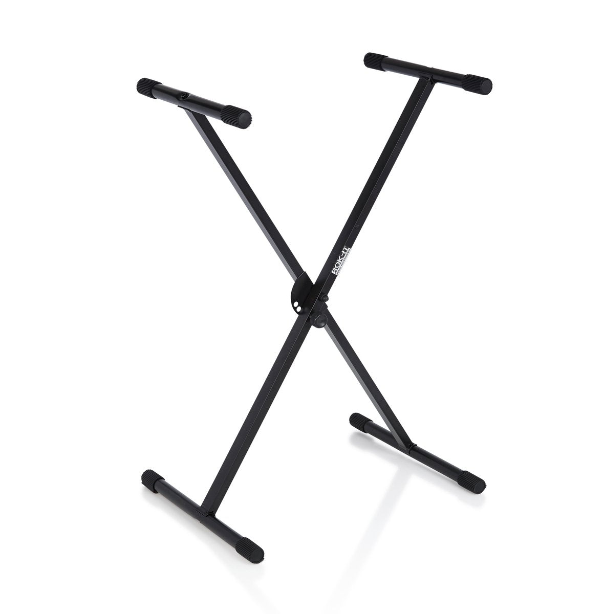 Rok-It Tubular “X” Style Keyboard Stand. Compact Design with 4-Position Height Adjustment.