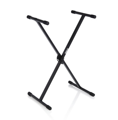 Rok-It Tubular “X” Style Keyboard Stand. Compact Design with 4-Position Height Adjustment.