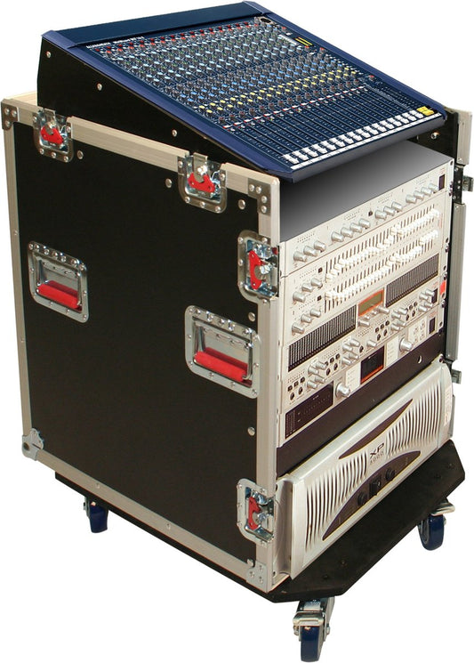 ATA Console Wood Flight Rack Case; 12U Top; 12U Bottom