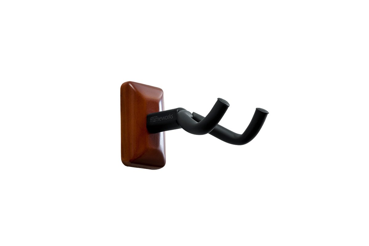Frameworks Wall Mounted Guitar Hanger with Mahogany Mounting Plate