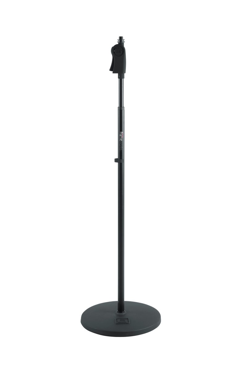 Frameworks Roundbase Mic Stand with 12" Round Base and Deluxe One-Handed Clutch