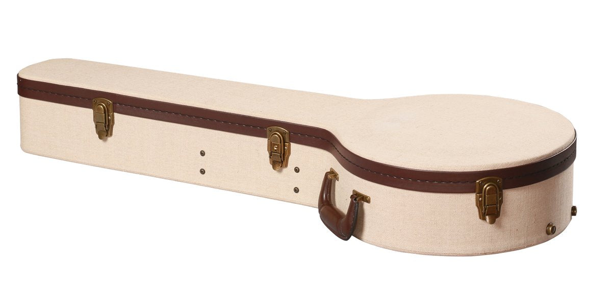 Deluxe Wood Case for Banjo; Journeyman Burlap Exterior