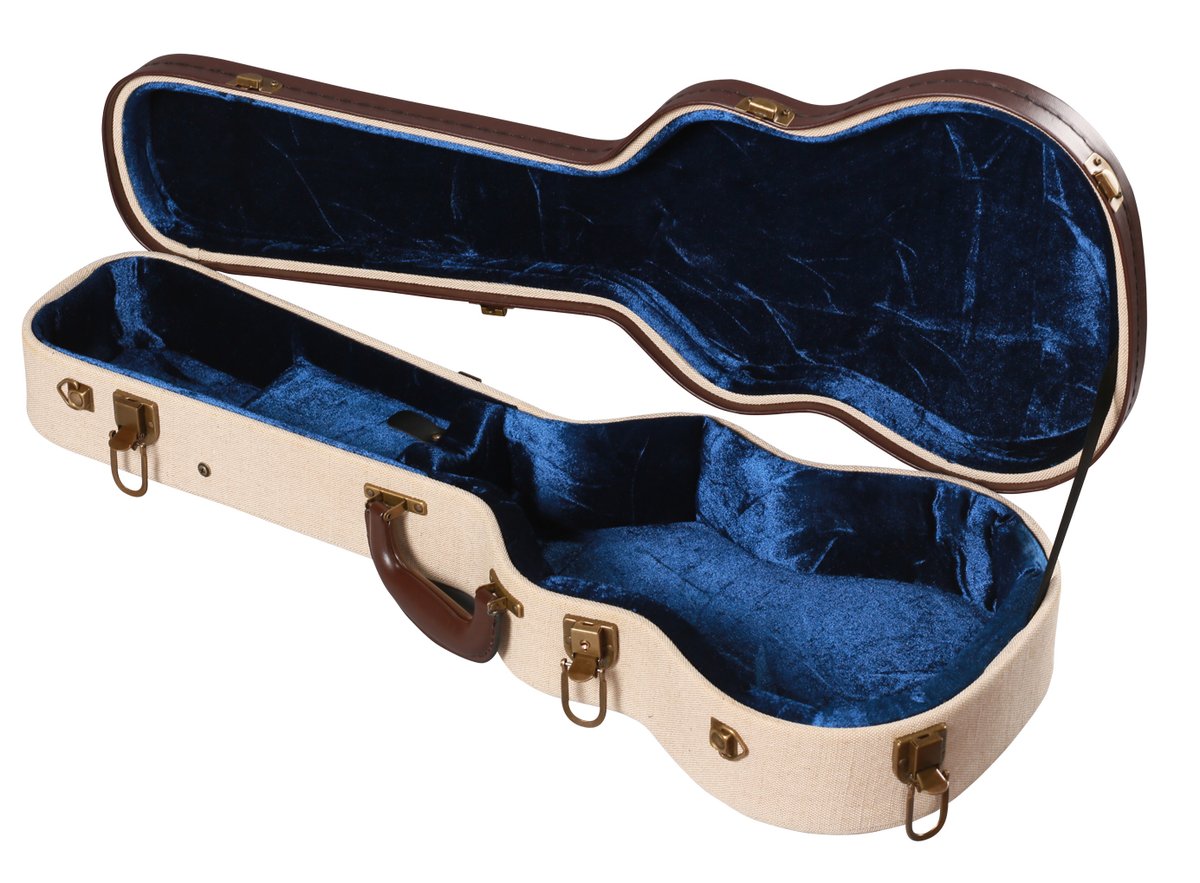 Deluxe Wood Case for Tenor Style Ukulele; Journeyman Burlap Exterior