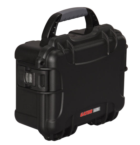 Black Waterproof Injection molded case, with interior dimensions of 8.4" x 6" x 3.7". NO FOAM