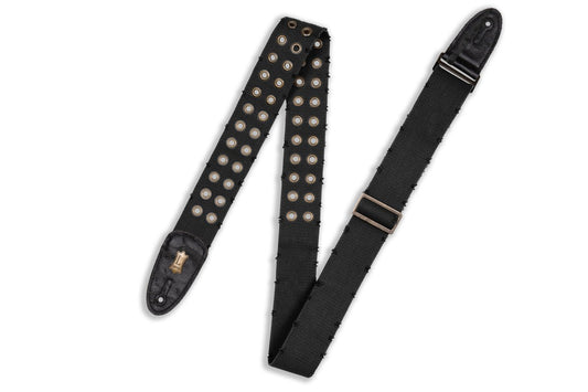  2" Wide Black Cotton Guitar Strap.