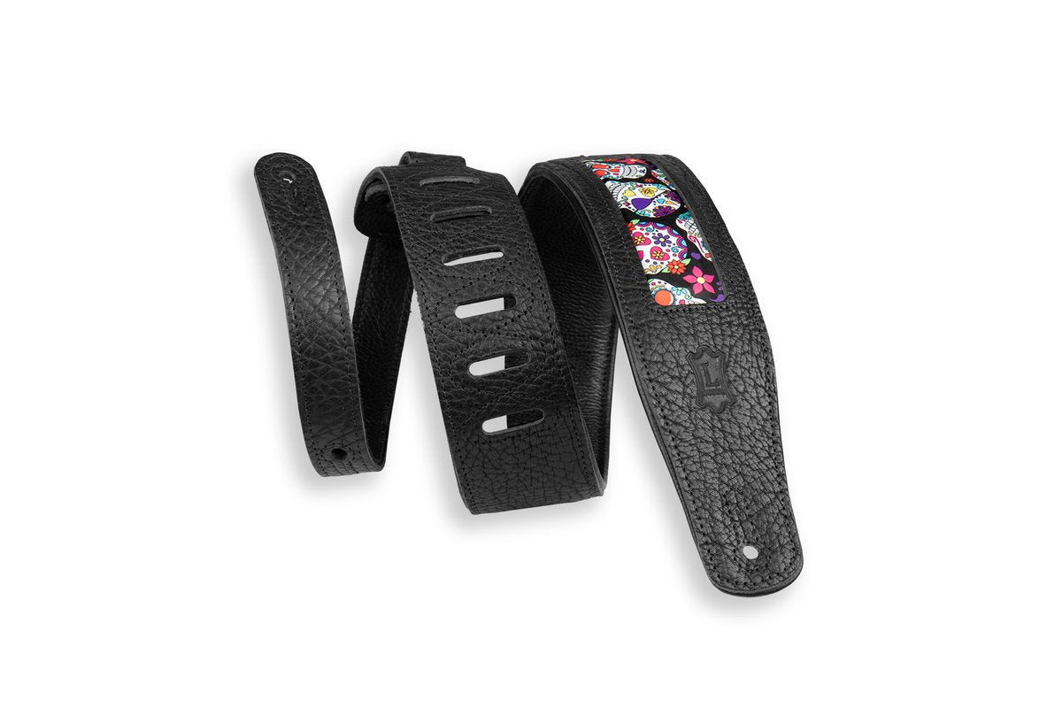 Levy's Calaca Black Leather 2.5"Strap - Eyes
