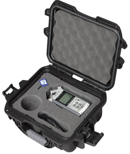 Black Waterproof Injection Molded Case with Custom Foam Insert for Zoom H4N Handheld Recorder and Accessories