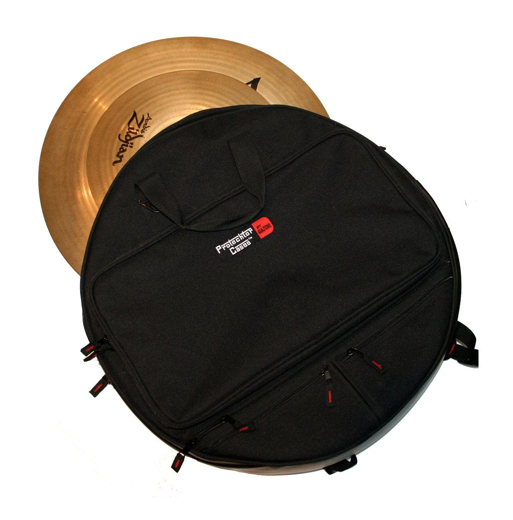 Heavy Duty Padded Backpack to Hold up to Six 22" Cymbals w/ Pocket for Stick Bag.