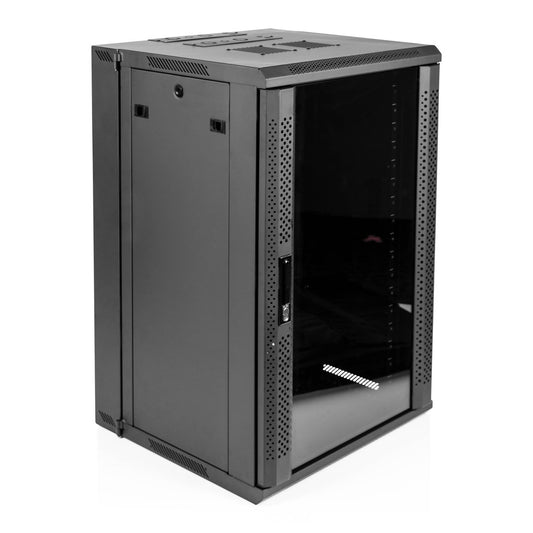 Gator Rackworks Hinged Wall Mounted Rack; 18U, 21" Deep; Vented Glass Front Door