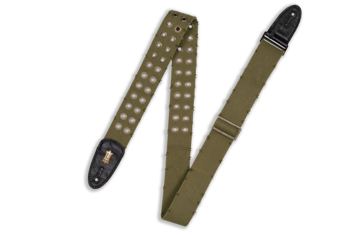  2" Wide Green Cotton Guitar Strap.