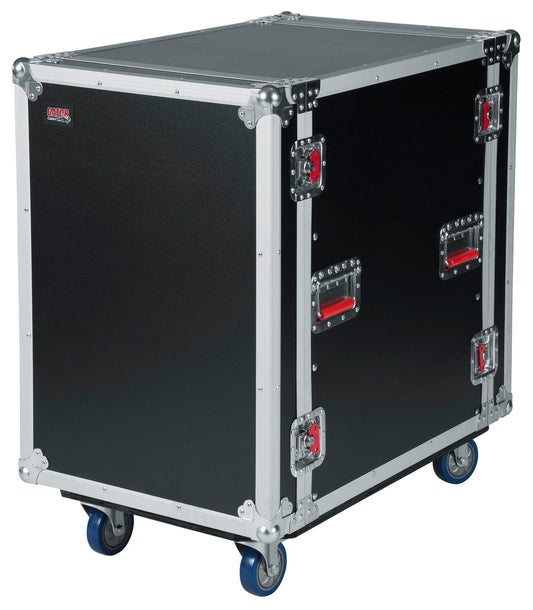 ATA Wood Flight Rack Case; 16U; 24" Deep; w/ Casters