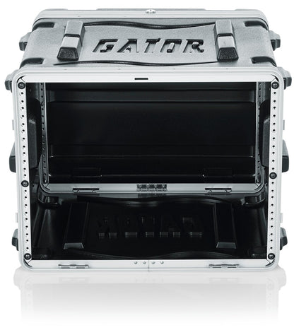 Molded PE Rack Case; Front, Rear Rails; 8U; 19" Deep; Locking