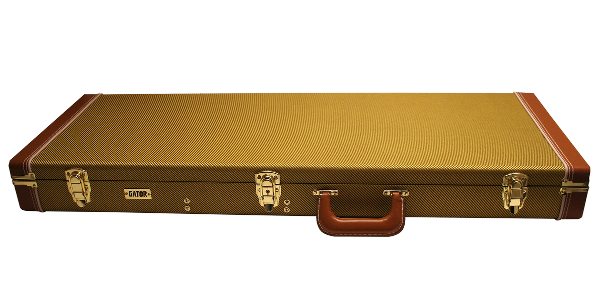 Deluxe Wood Case for Electric Guitars; Tweed
