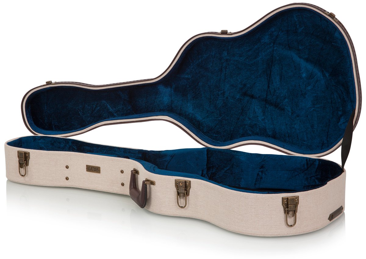 Deluxe Wood Case for Resonator Guitars; Journeyman Burlap Exterior