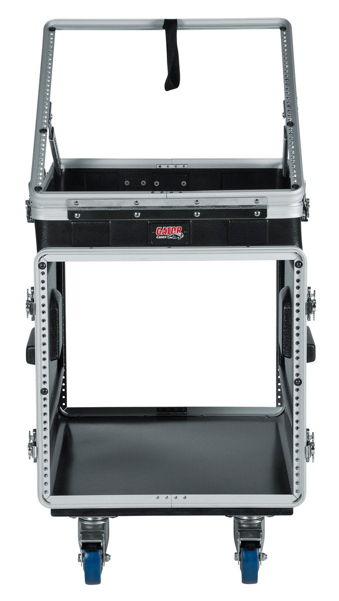 ATA Molded PE Pop-Up Console Rack; 12U Top; 10U Bottom; w/ Casters