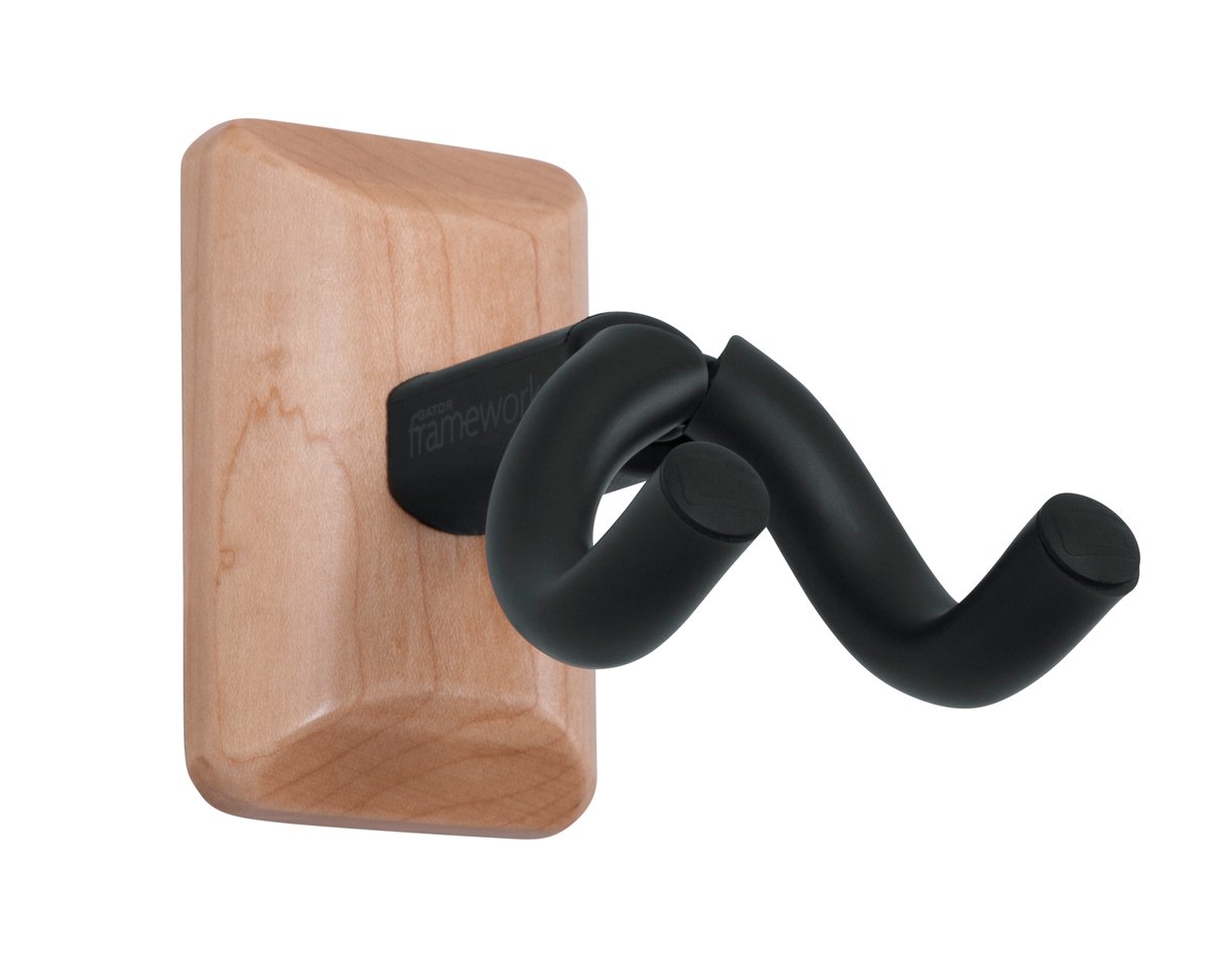 Gator Frameworks Wall Mounted Ukulele/Mandolin Hanger with Maple Mounting Plate