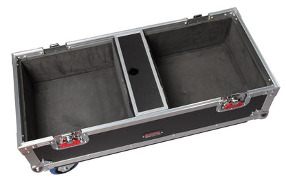 Tour style case to hold (2) QSC K8 speakers. Accessory compartment for cables and connectors.