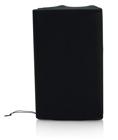Stretchy dust cover to fit most 10"-12" portable speaker cabinets. Black