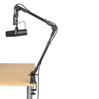 Slim Profile Desktop Mic Stand Boom Arm for Broadcasts, Podcasts, Content Creation, Live Streaming, & Similar Applications