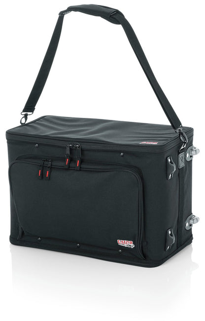 4U Lightweight rolling rack bag with retractable tow handle, aluminum frame and PE reinforcement