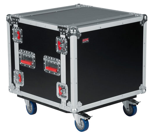 ATA Shock Wood Flight Rack Case; 8U; w/ Casters